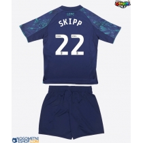 Otroški Nogometni dresi Leicester City Oliver Skipp #22 Gostujoči 2025-26 Kratek Rokav (+ Kratke hlače)